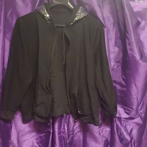 Bedazzled hood jacket
